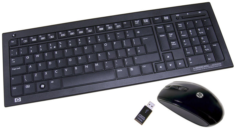 HP 511571-ZH1 keyboard Mouse included RF Wireless QWERTY English Black