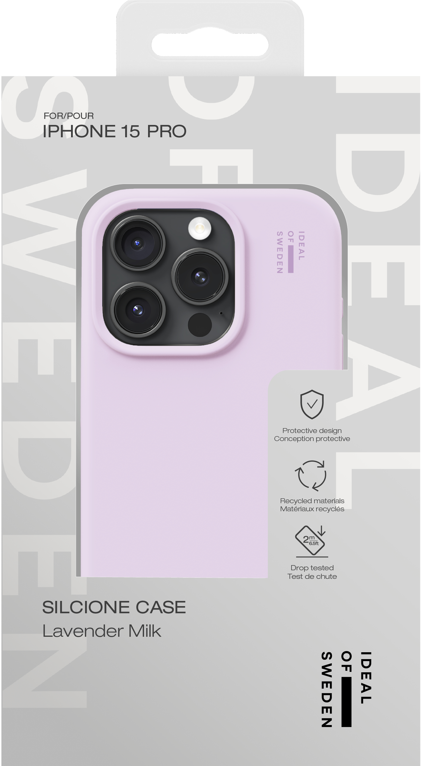 iDeal of Sweden Silicone Case iPhone 15 Pro Lavender Milk – image 2
