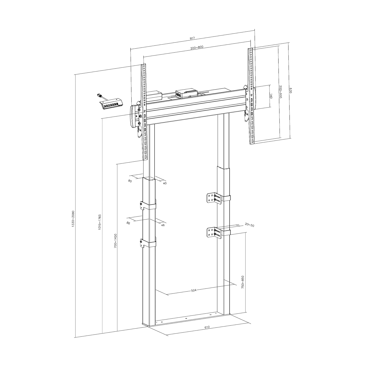 AISENS FWF100E-269 TV mount/stand 2.54 m (100") Black – image 6