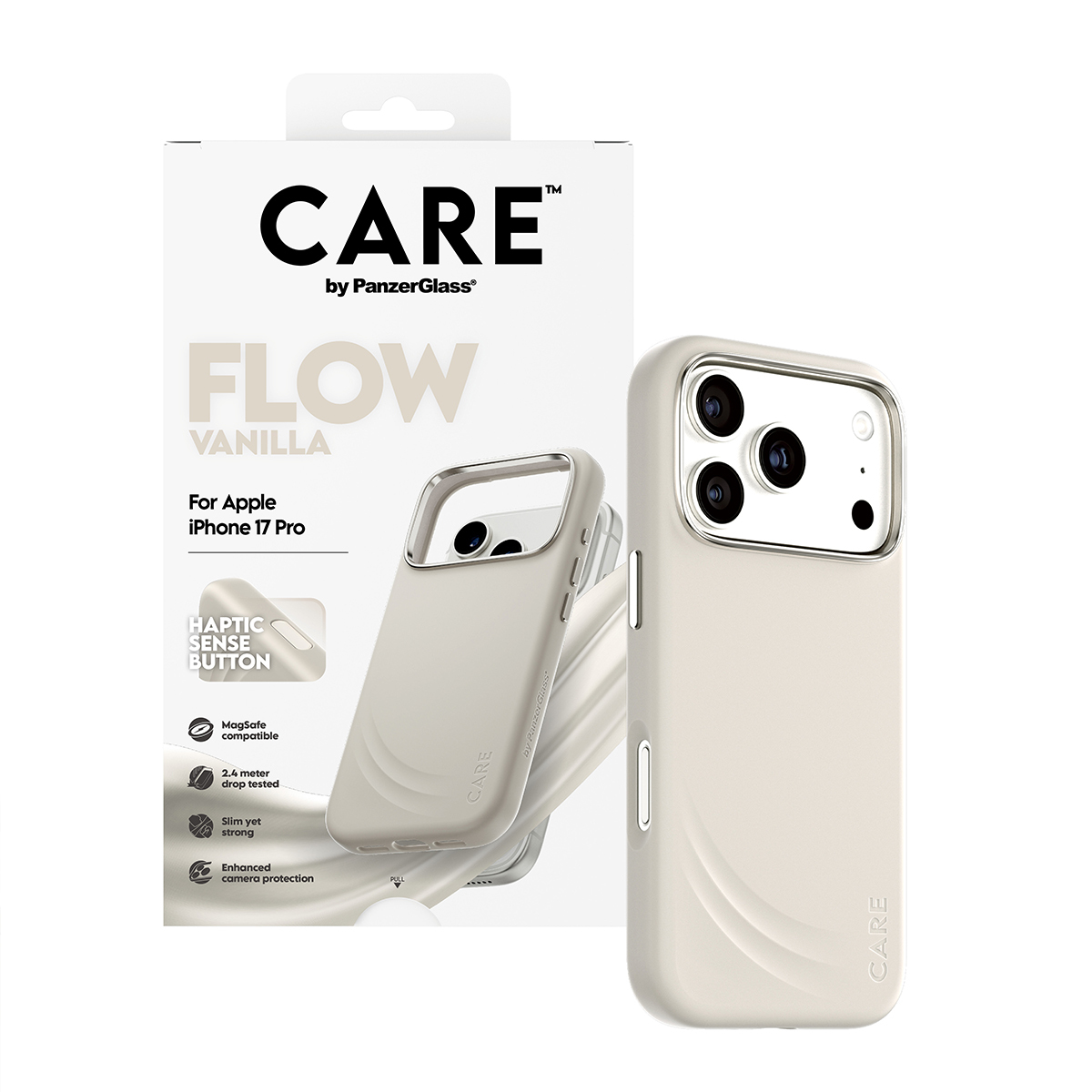 PanzerGlass CARE™ by PanzerGlass® Flow Case Vanilla w. Haptic Button & MagSafe iPhone 18 Pro | 17 Pro – image 6