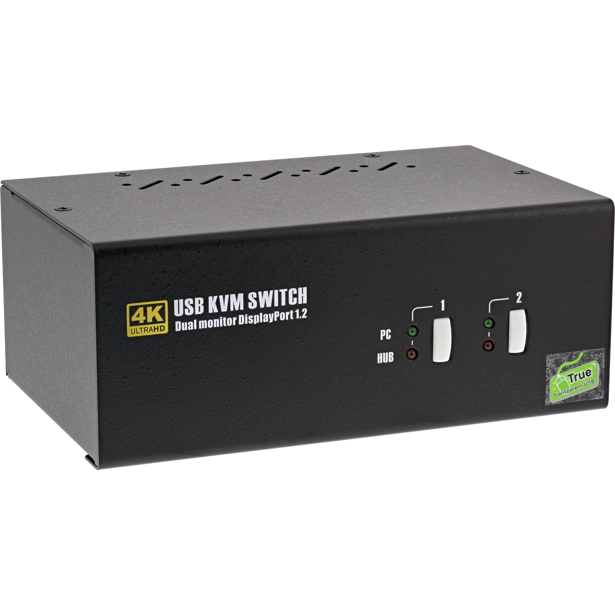 InLine Desktop KVM Switch, 2-port, Dual Monitor DisplayPort 1.2, 4K, USB 2.0