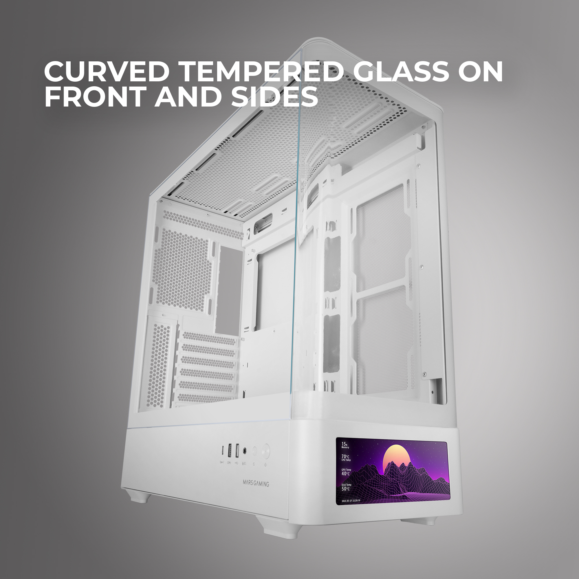 Mars Gaming MCLCDPROW computer case Midi Tower White – image 9