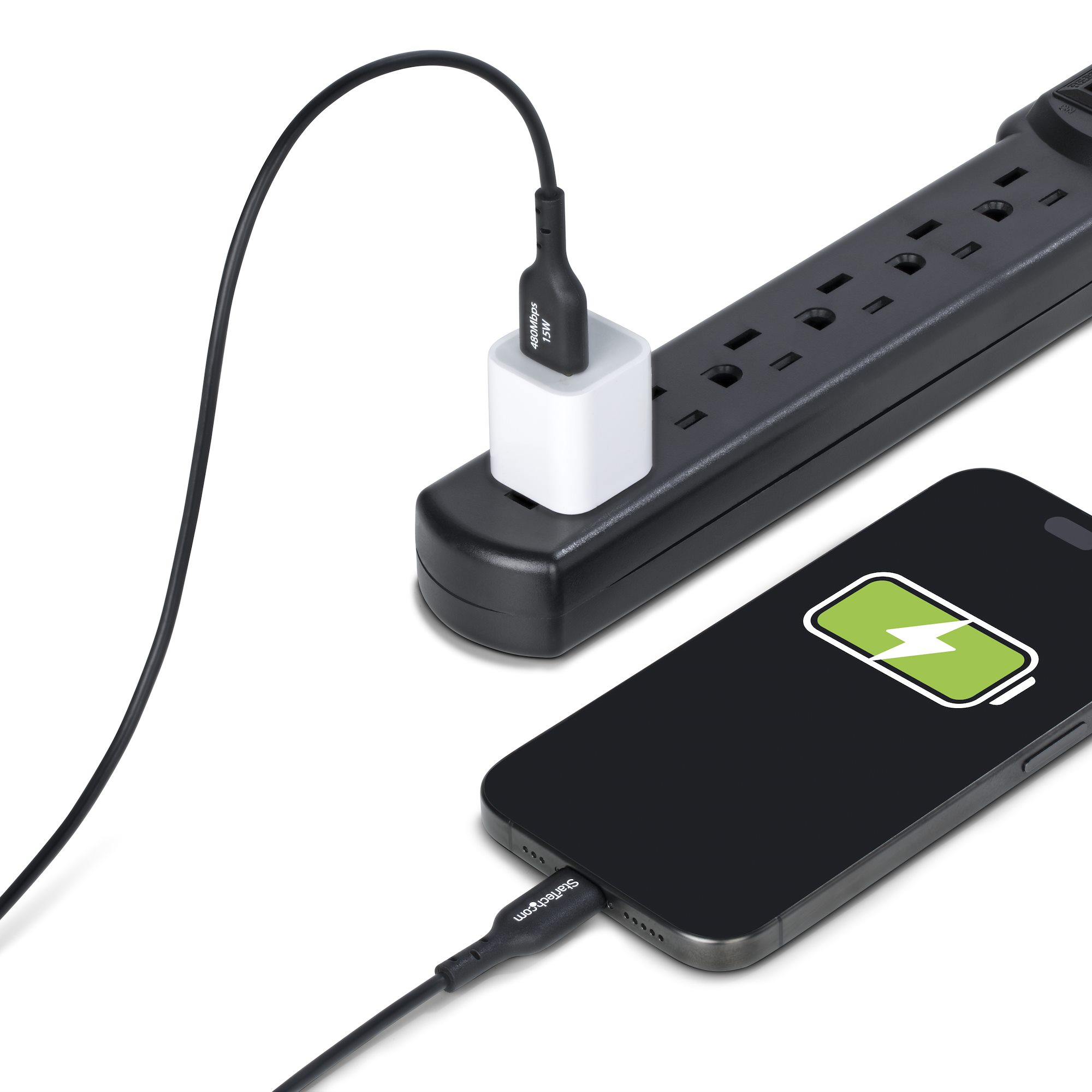 صورة كابل StarTech.com USB2AC2MNC USB 2.0 A إلى C - أسود 2 متر