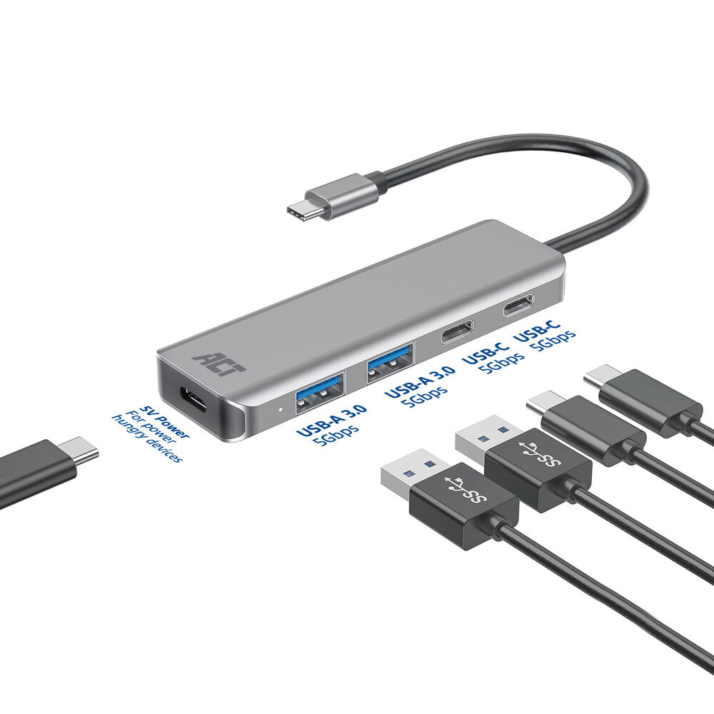 ACT USB-C hub 3.0, 2x USB-A, 2x USB-C – image 4