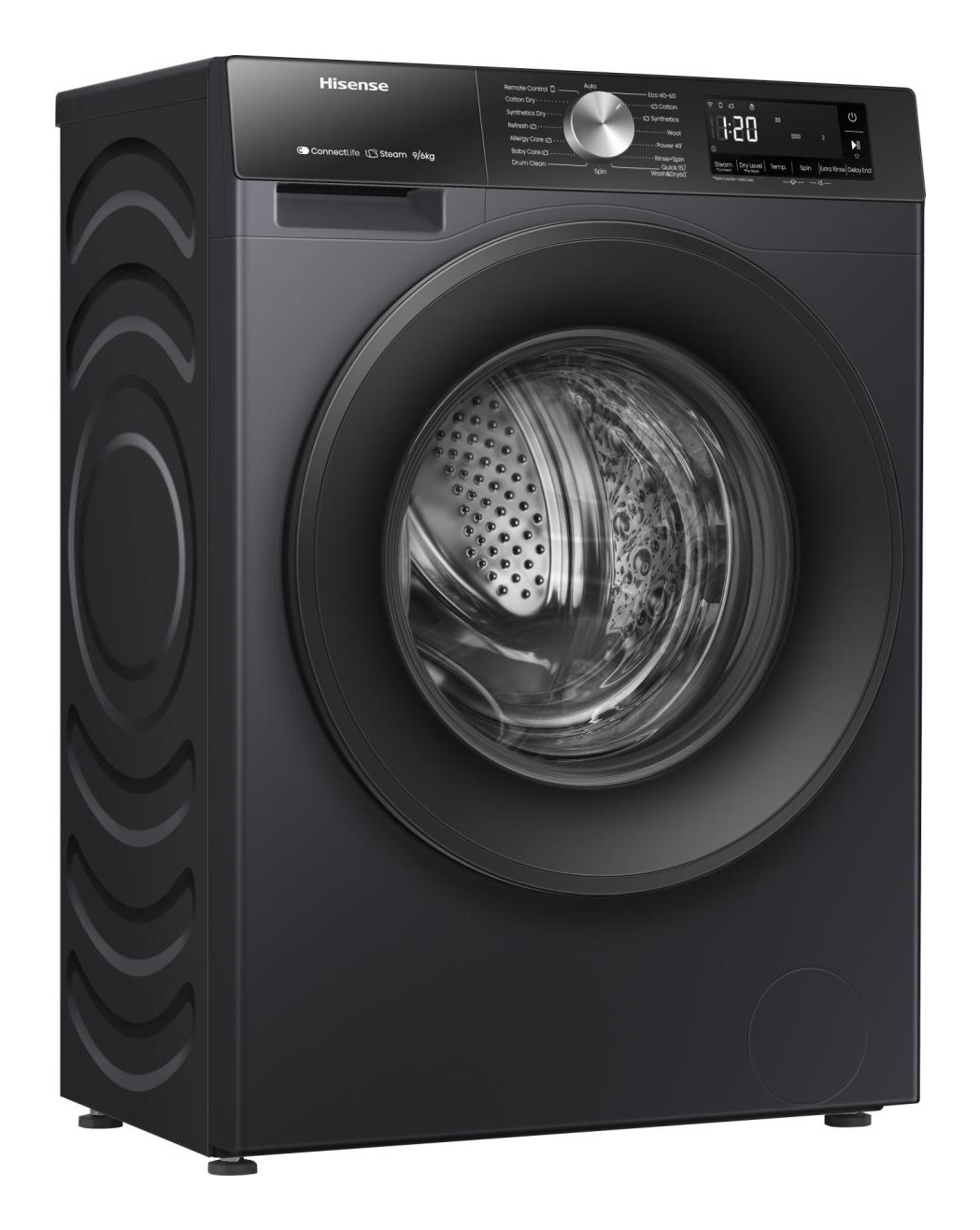 Hisense WD3S9043BB3 washer dryer Freestanding Front-load Black – image 2