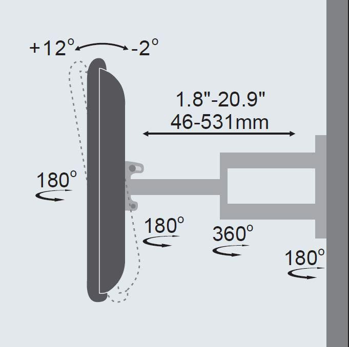 Vivolink VLMW2355A TV mount/stand – image 3