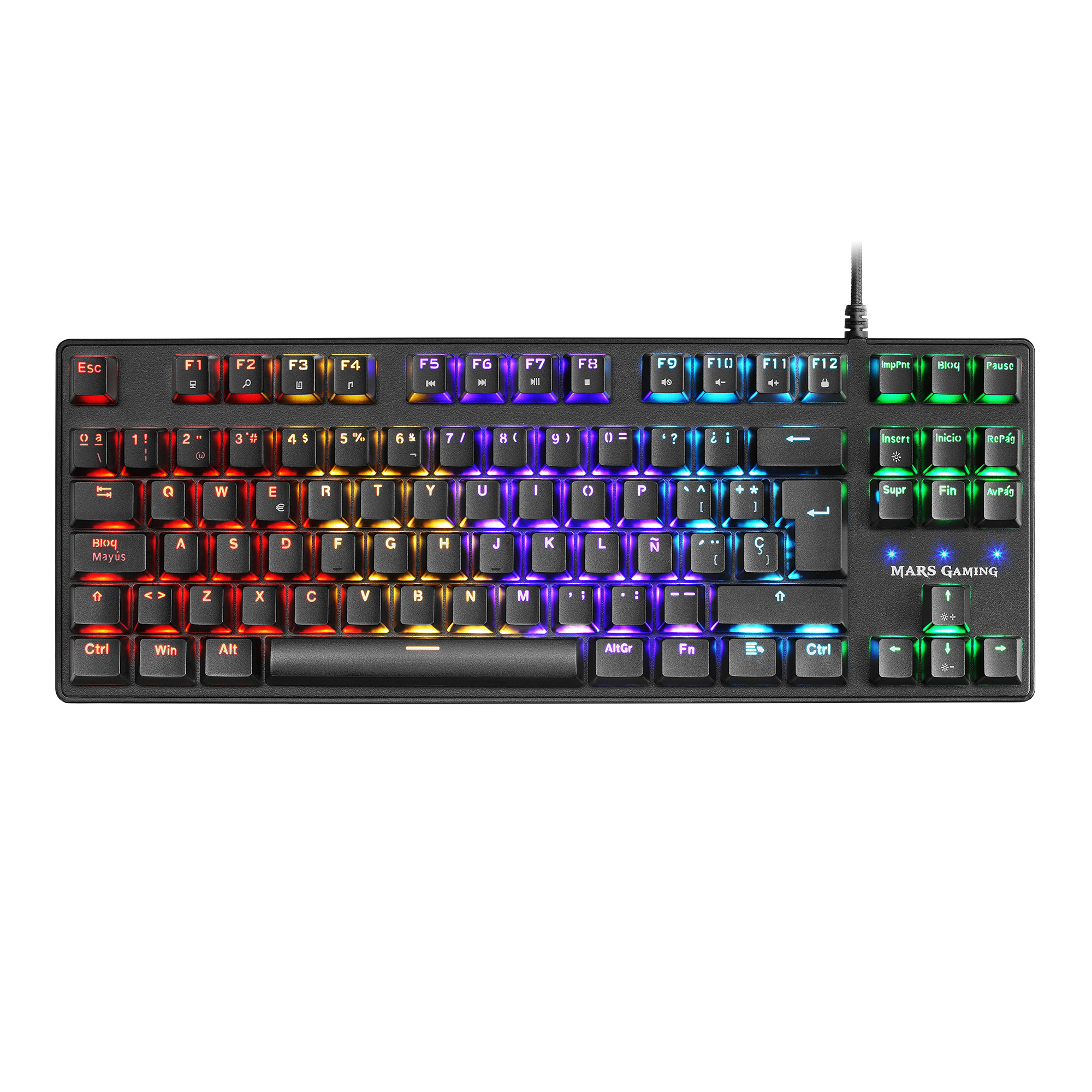 Mars Gaming MKXTKLBES Ultra-compact Mechanical Keyboard TKL RGB Wrist rest Switch OUTEMU SQ Blue Spanish Language – image 2