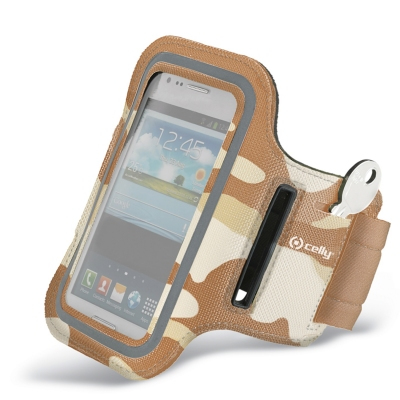 Celly ARMBAND04 mobile phone case Armband case Beige, Camouflage