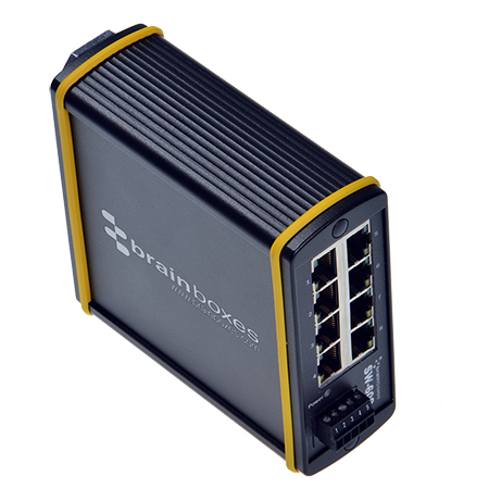 Brainboxes SW-608 network switch Unmanaged Fast Ethernet (10/100) Black, Yellow – image 2