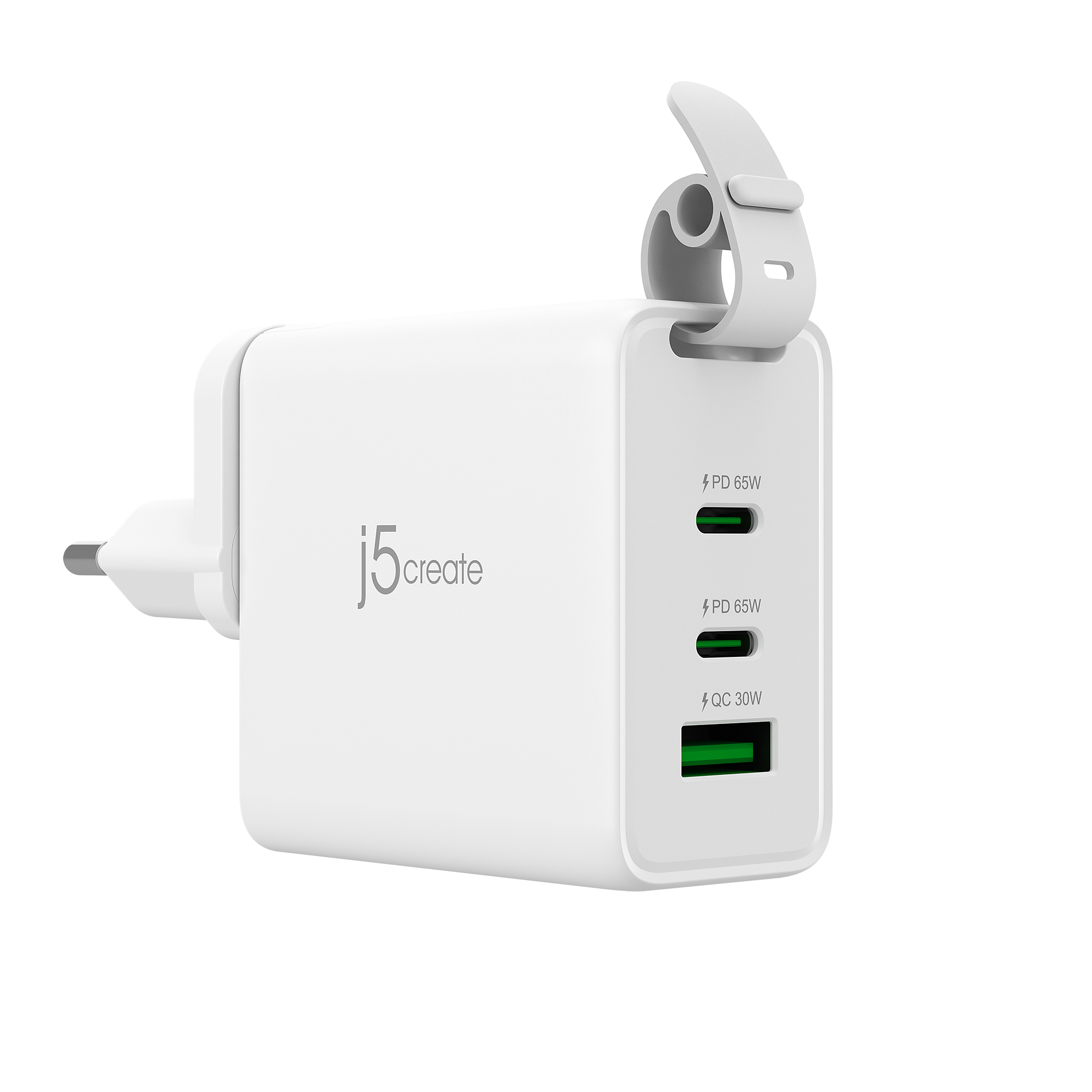 j5create 65W GaN USB-C 3-Port Traveler Charger with changeable AC plugs and USB-C cable – image 3