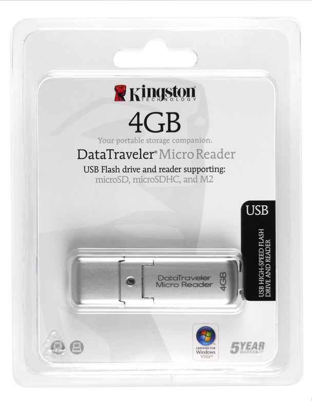 Kingston Technology 4GB USB + microSD/M2 Reader