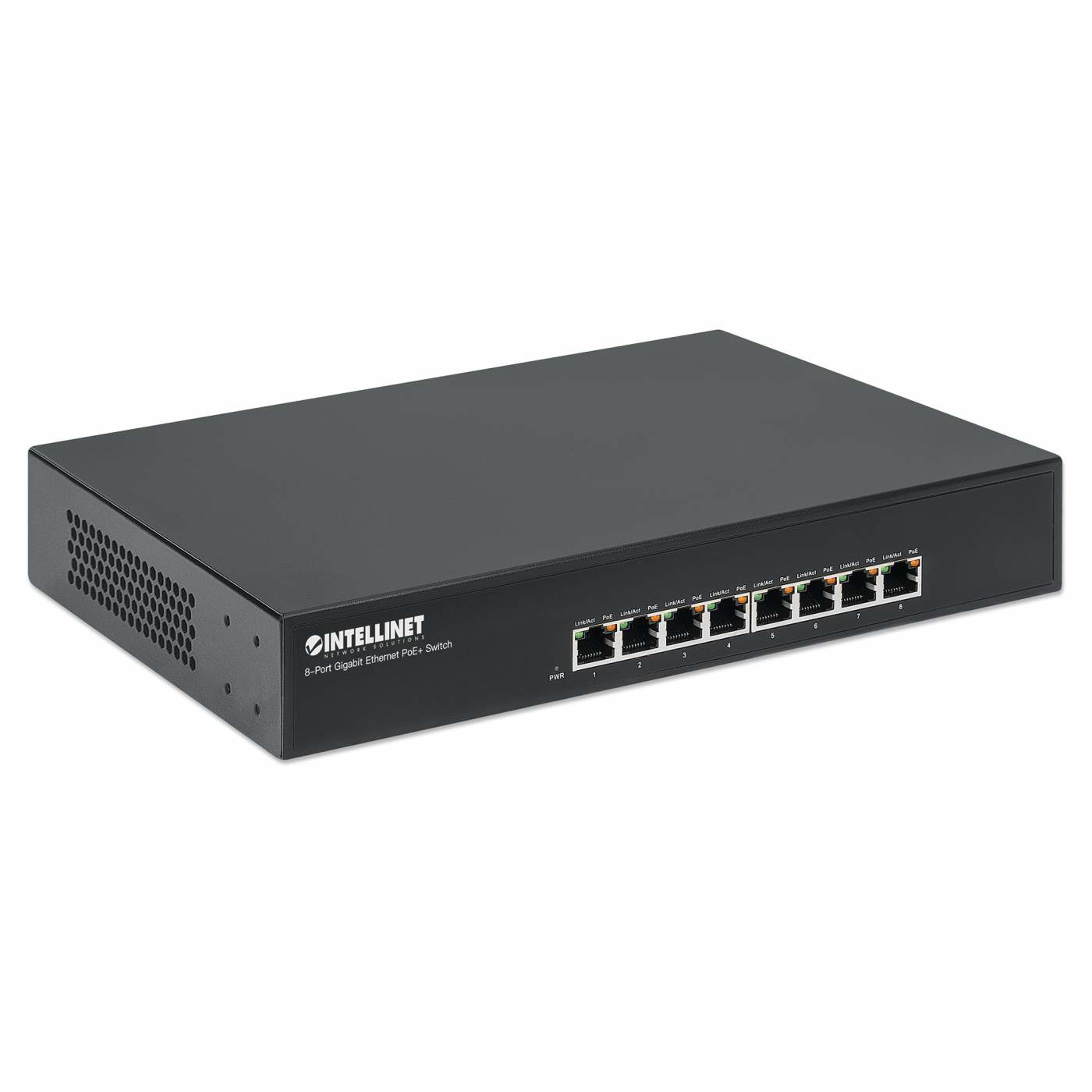 Intellinet 8-Port Gigabit Ethernet PoE+ Switch, 8 x PoE ports, IEEE 802.3at/af Power-over-Ethernet (PoE+/PoE), Endspan, Desktop, Box – image 2