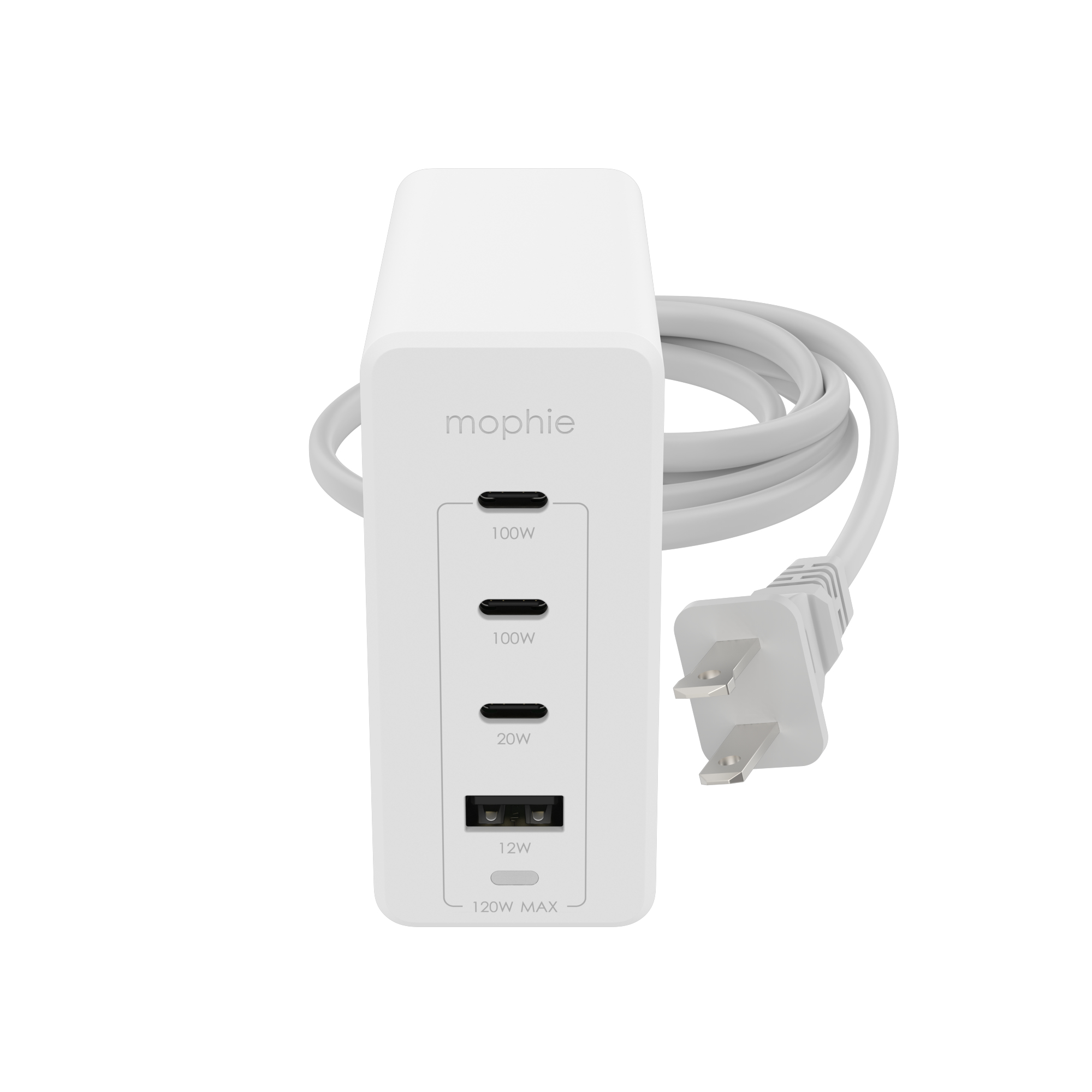 mophie Accessories-Wall Adapter-USB-C-PD-HUB-120W-GAN-White-NA(3xUSBC + 1xUSBA) – image 1