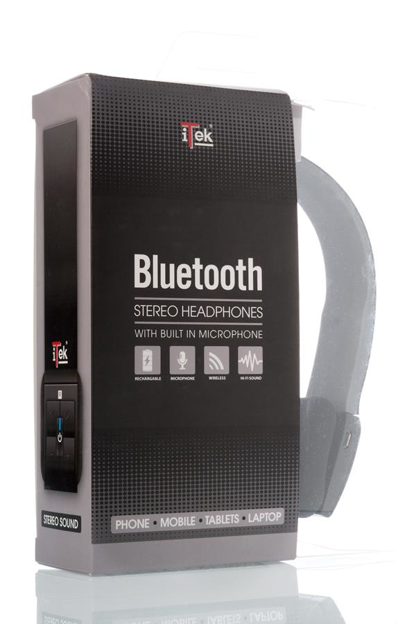 itek ITEH03LBY headphones/headset Wireless Head-band Calls/Music Bluetooth Black, Grey – image 4