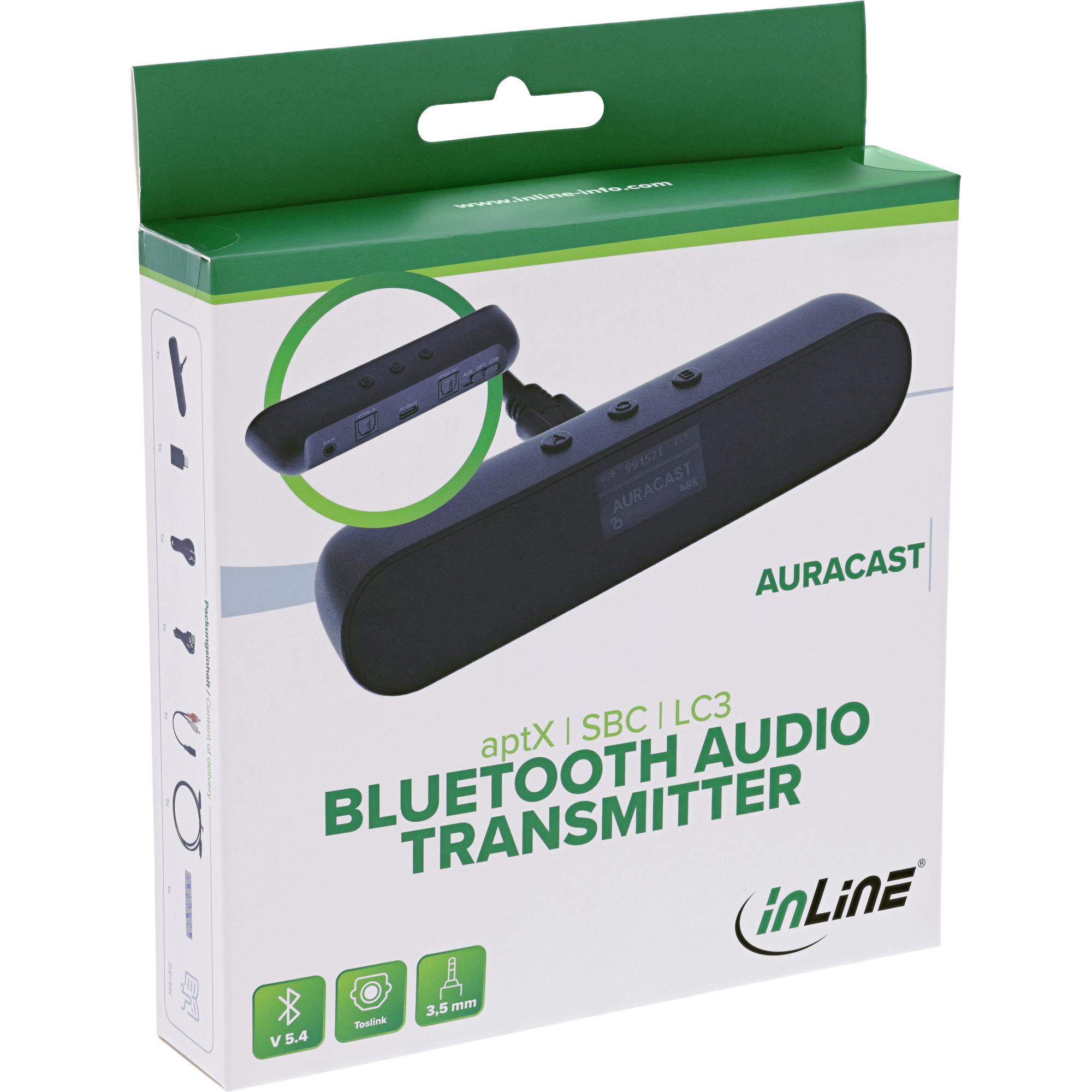InLine 99152I wireless audio transmitter AUX + USB Black Built-in display – image 6