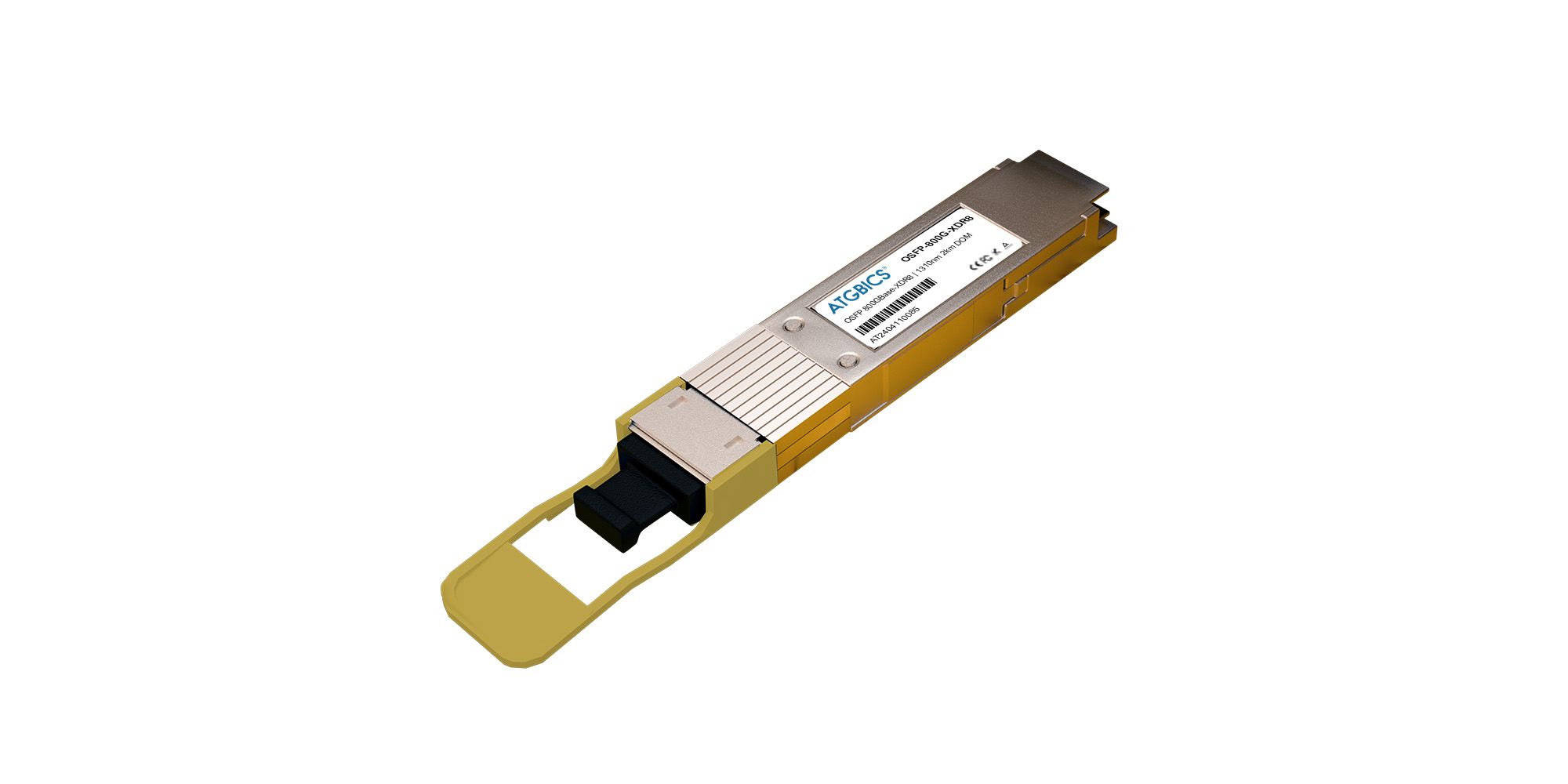 ATGBICS OSFP-800G-XDR8-IB-FIT-MSA Universally Coded MSA compliant Transceiver OSFP 800GBase-XDR8 InfiniBand Finned Top (1310nm SMF 2km 2xMPO12 DOM)