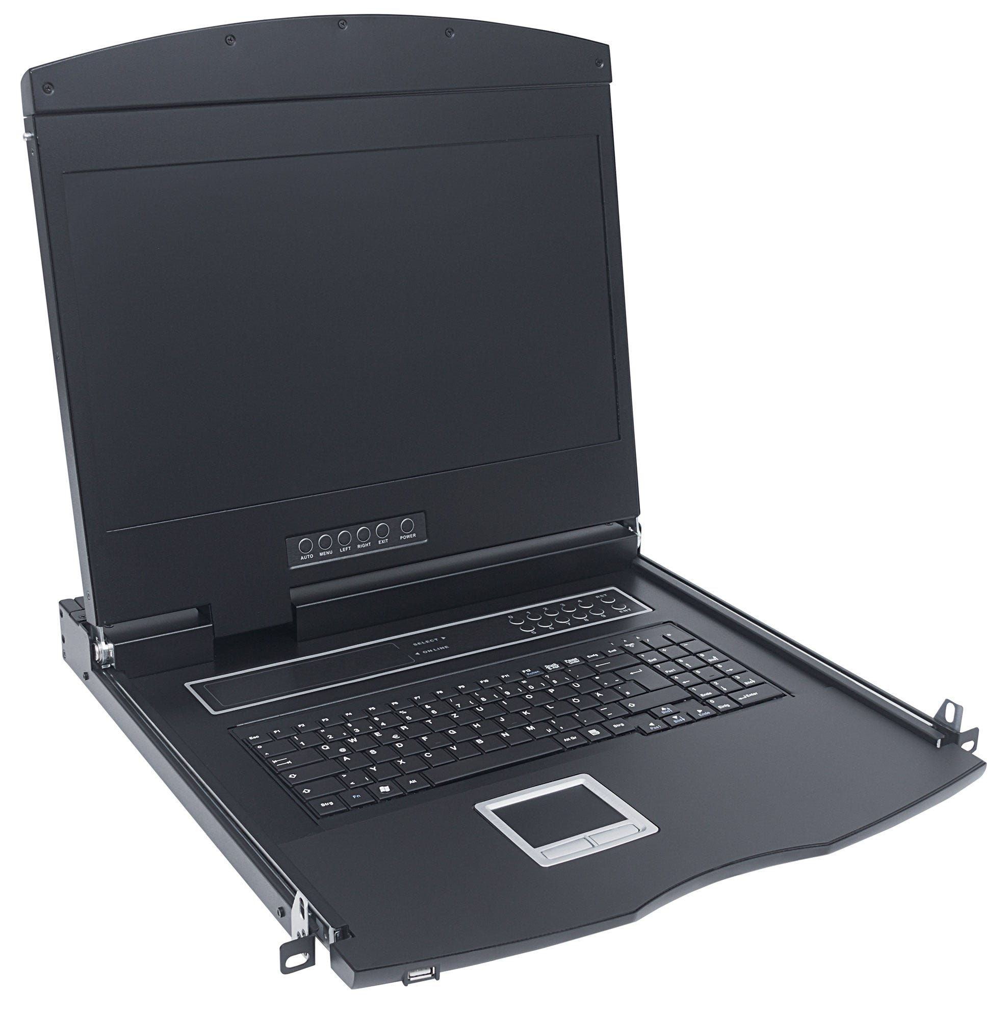 Intellinet Rackmount 19" LCD DVI Console, 19-Inch LCD Panel, 1U, DVI, Modular system, German Layout (Euro 2-pin plug) – image 2