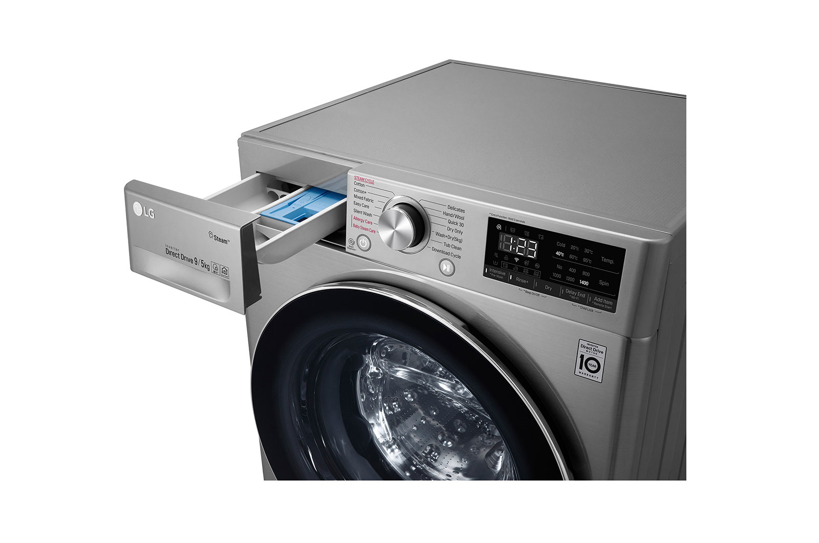LG F4R5VGW2T.ASSPLTK washer dryer Freestanding Front-load Grey – image 5