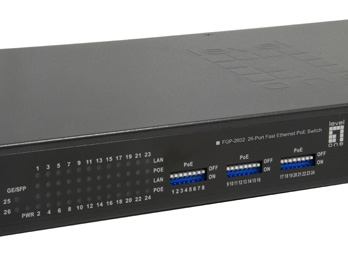 LevelOne 26-Port Fast Ethernet PoE Switch, 24 PoE Outputs, 2 x Gigabit SFP – image 6