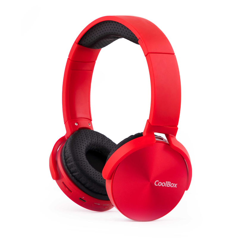 CoolBox CoolMetal Headphones Wired & Wireless Head-band Calls/Music Micro USB Bluetooth Red – image 1