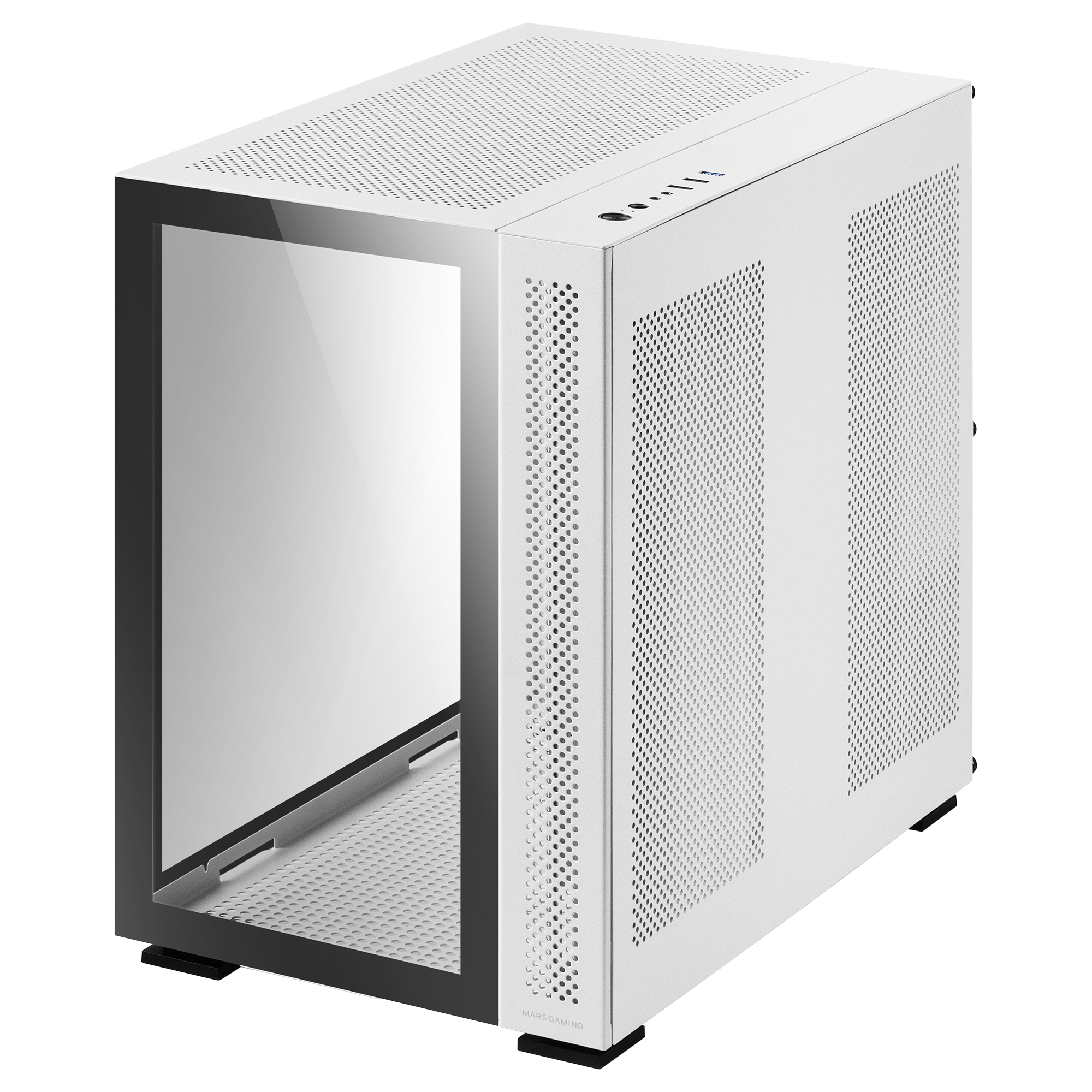 Mars Gaming MCV2 White XXL Premium ATX Gaming Case Dual Tempered Glass Windows Modular Dual-Camera Structure – image 3