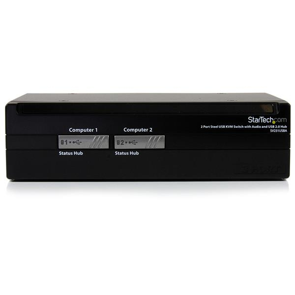 StarTech.com 2 Port Steel USB KVM Switch with Audio and USB 2.0 Hub – image 2