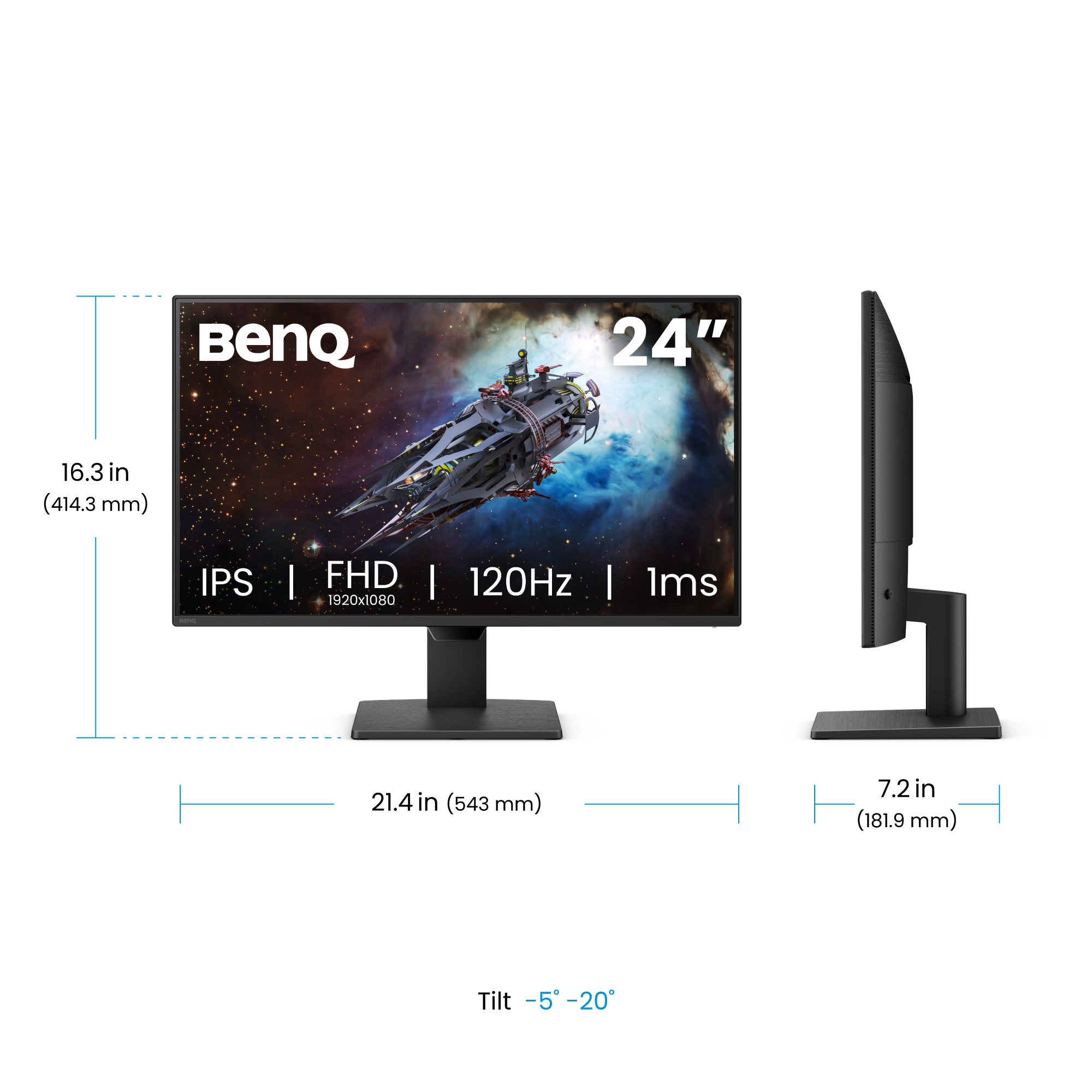 BenQ GW2490P 24" IPS 1920x1080 120Hz 1ms Eye-Care Widescreen Gaming Monitor – image 4