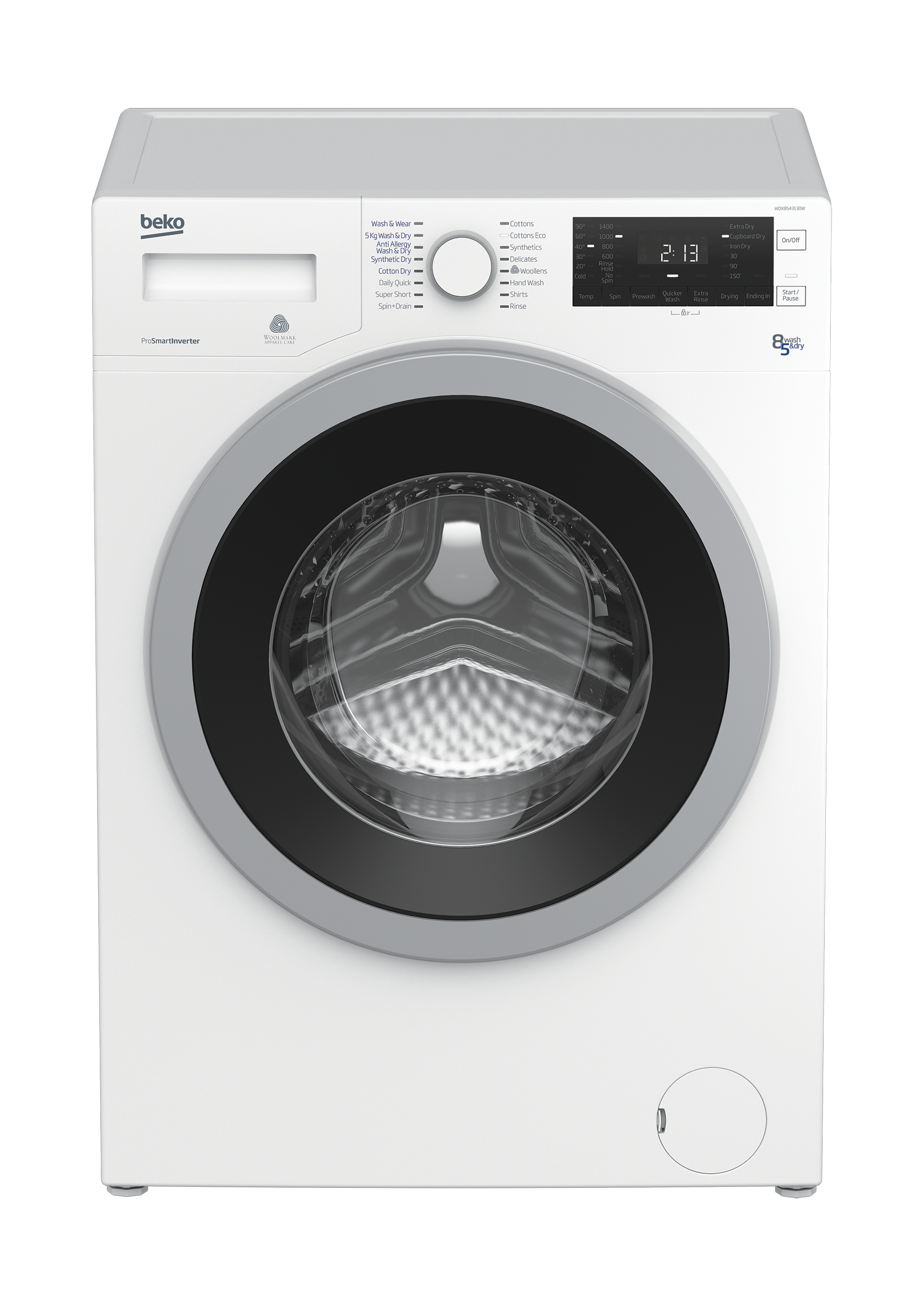 Beko WDX8543130 washer dryer Freestanding Front-load White