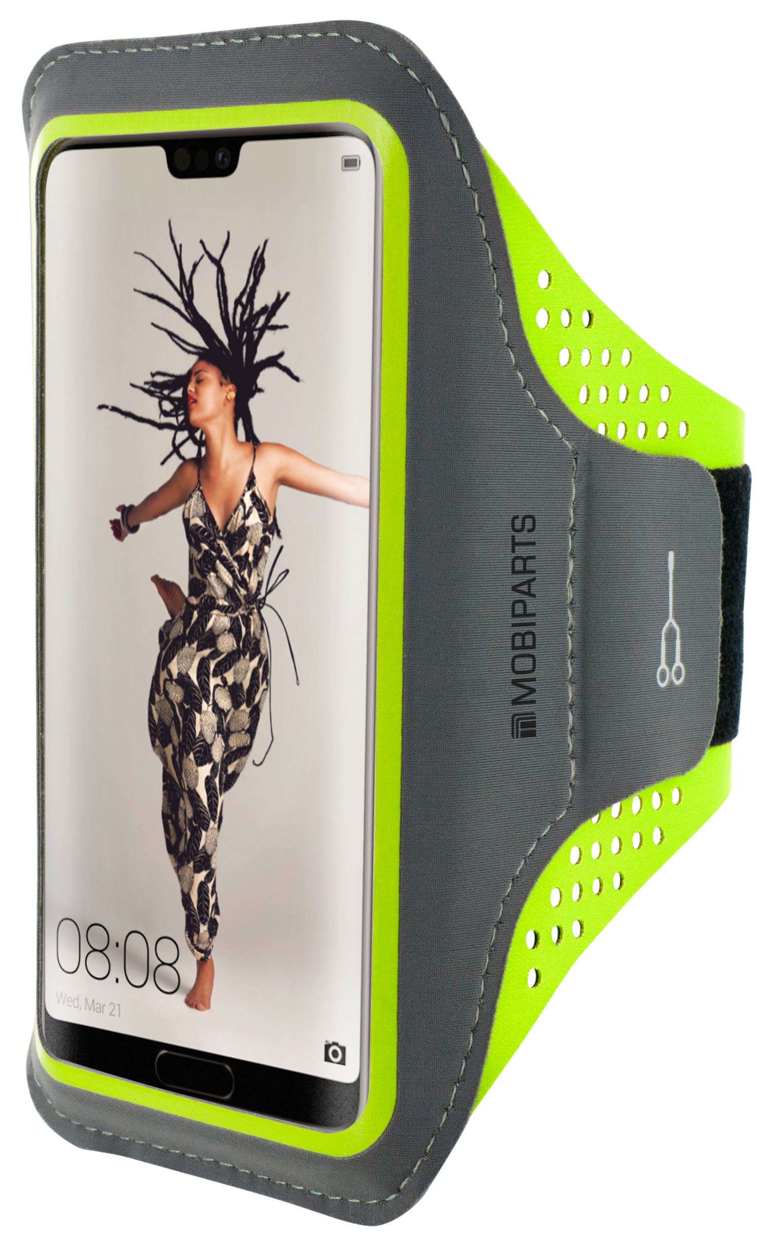 Mobiparts Comfort Fit Sport Armband Huawei P20 Neon Green – image 1