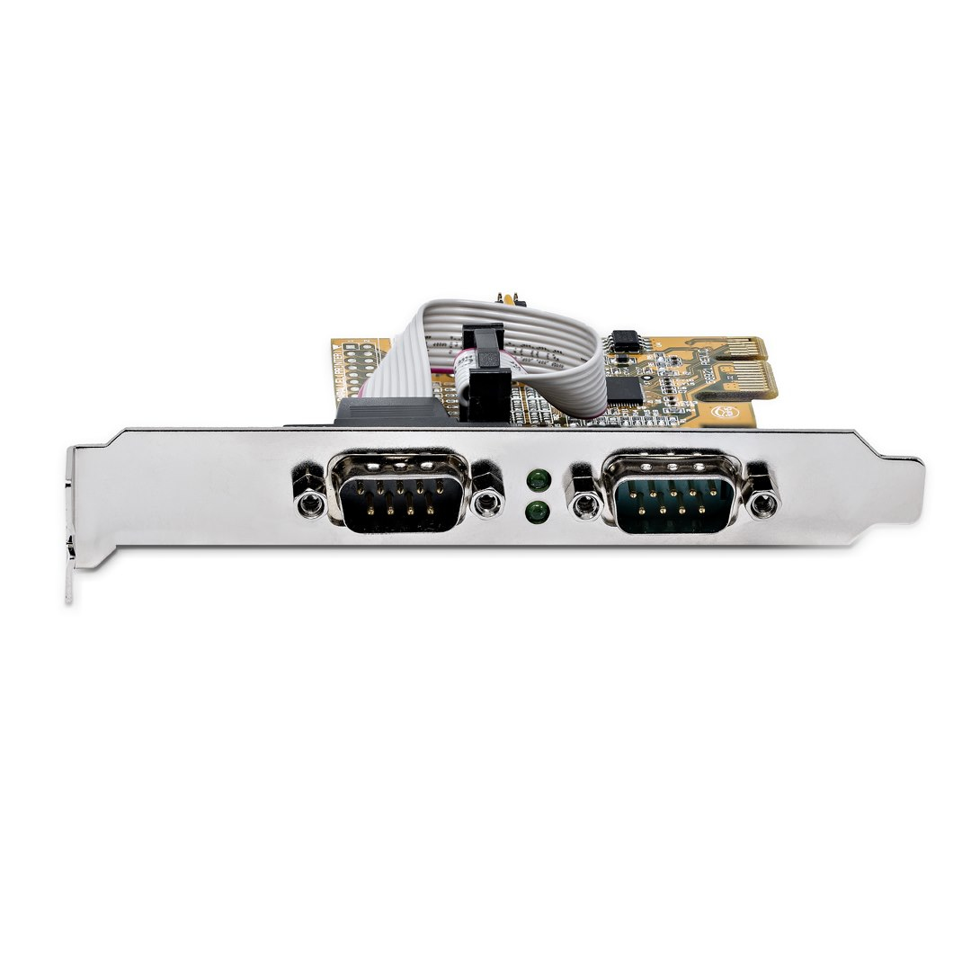StarTech.com 2-Port PCI Express Serial Interface Card, Dual Port PCIe to RS232 (DB9) Serial Card, 16C1050 UART, Low/Full Profile Brackets, COM Retention, For Wi – image 3