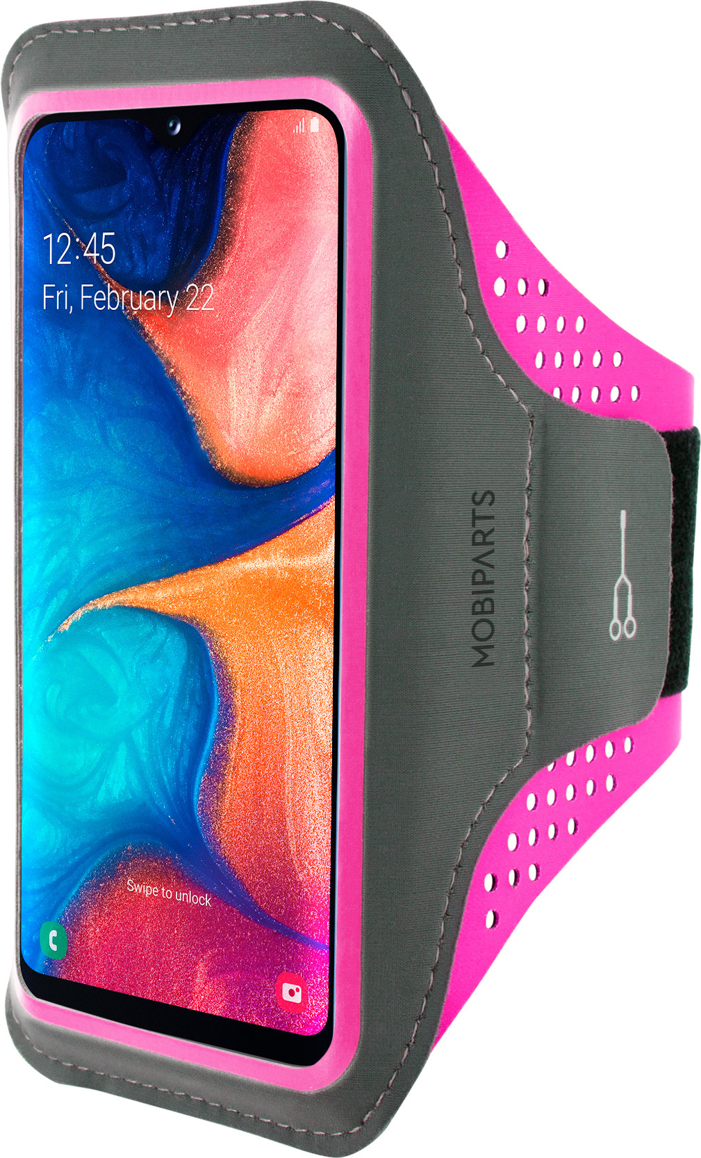 Mobiparts Comfort Fit Sport Armband Samsung Galaxy A20e (2019) Neon Pink – image 1