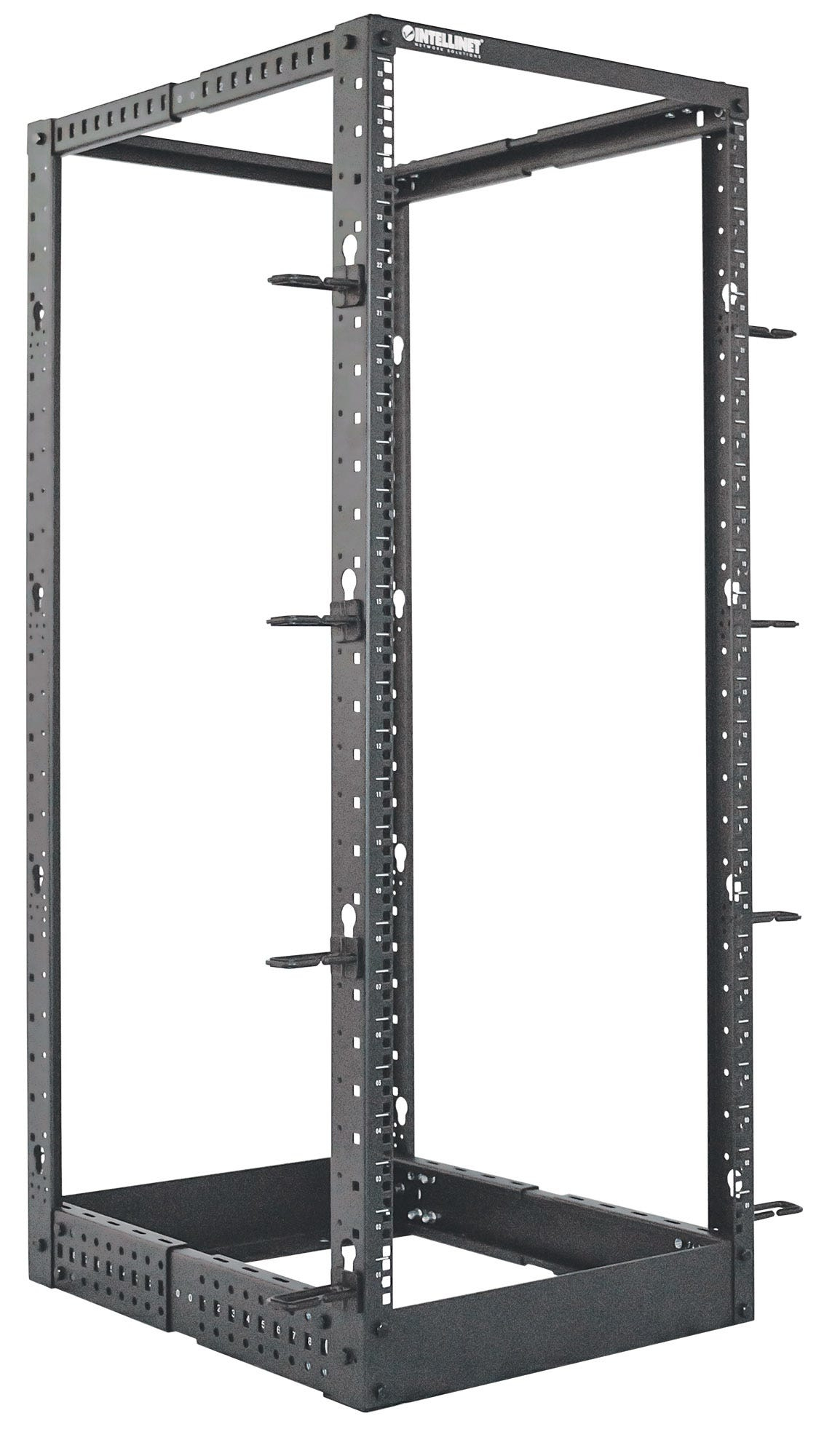 Intellinet 19" Network Rack - Open Frame (4-Post), 26U, Black, Flatpack, Max – image 2