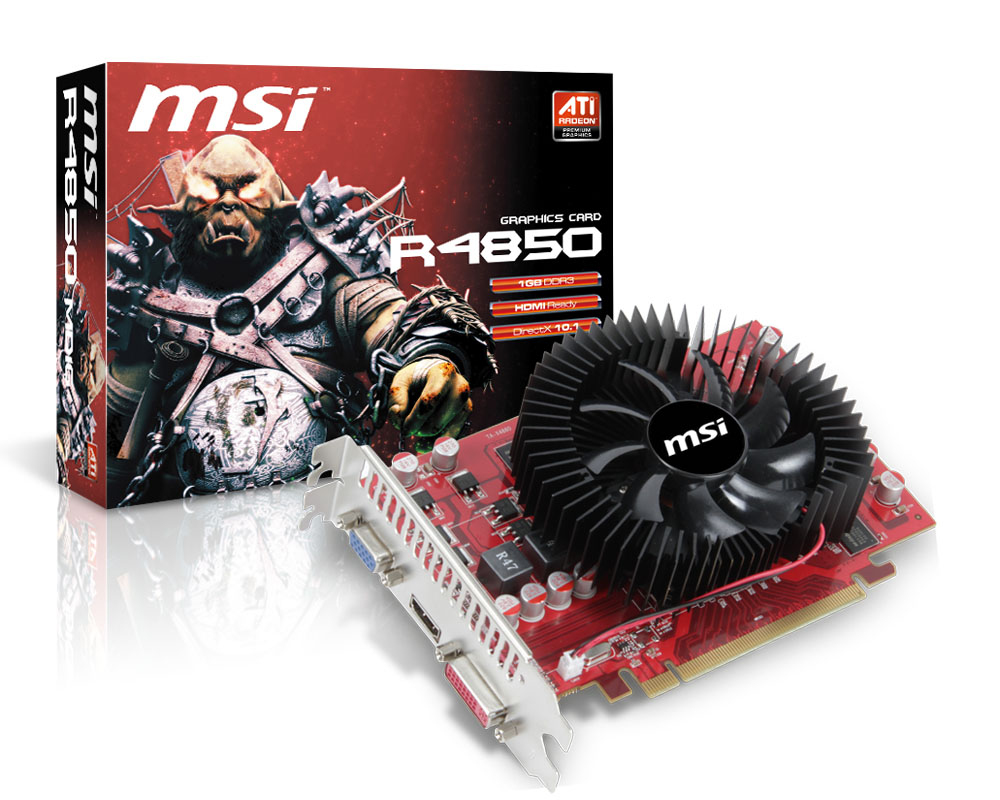 MSI R4850-MD1G/OC graphics card AMD Radeon HD4850