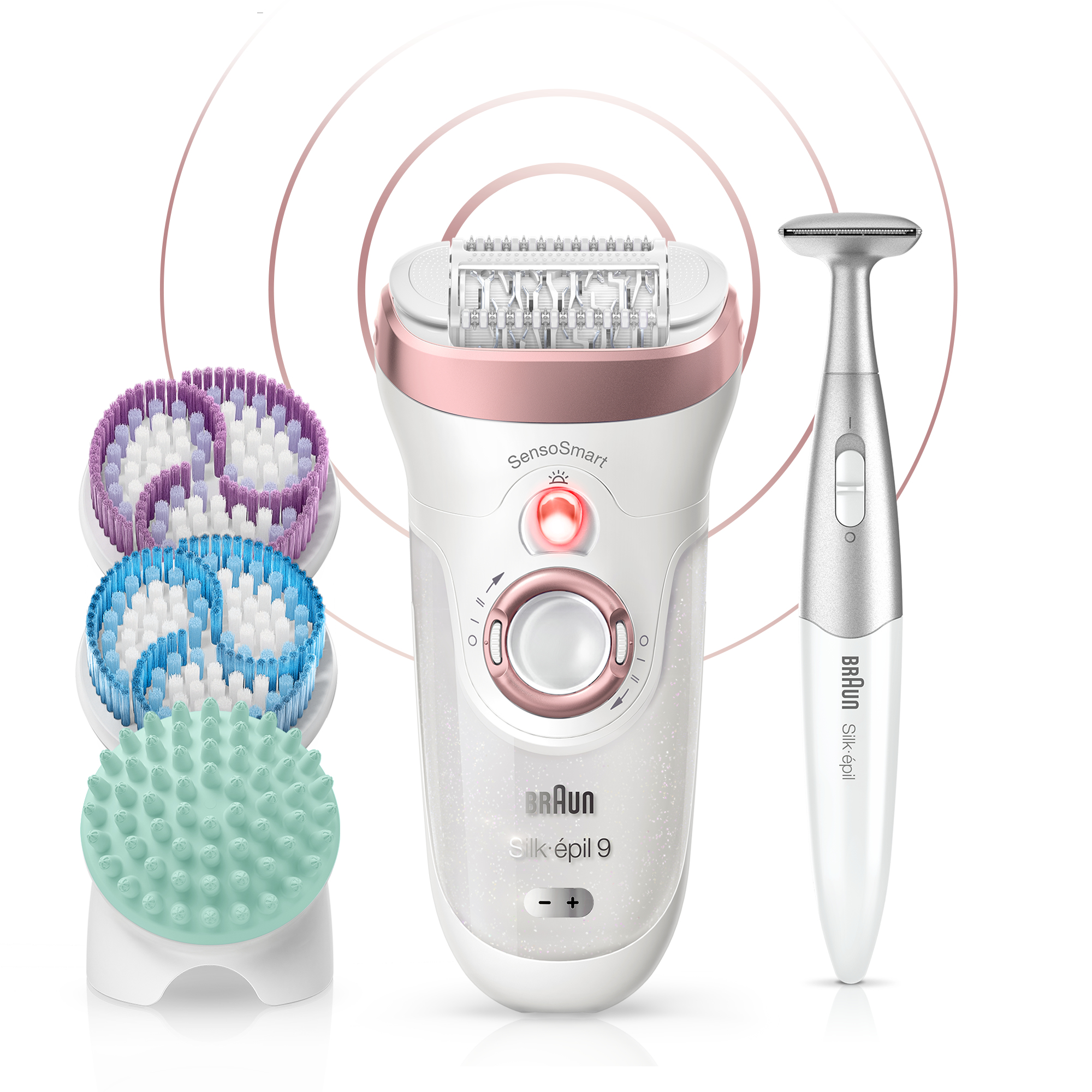 Braun Silk-épil 9 81677774 epilator 40 tweezers Pink gold, White – image 7