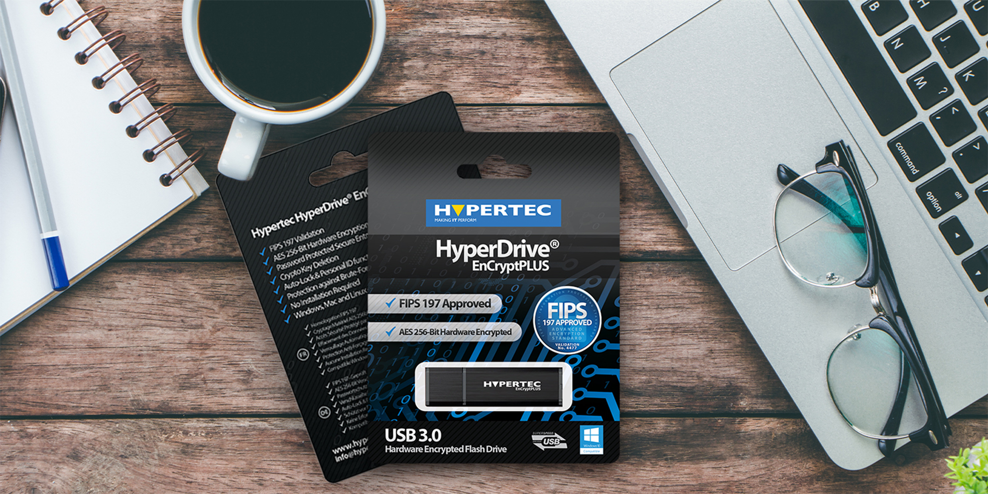 Hypertec 128GB USB3.0 EnCryptPLUS HyperDrive FIPS 197 Edition – image 6