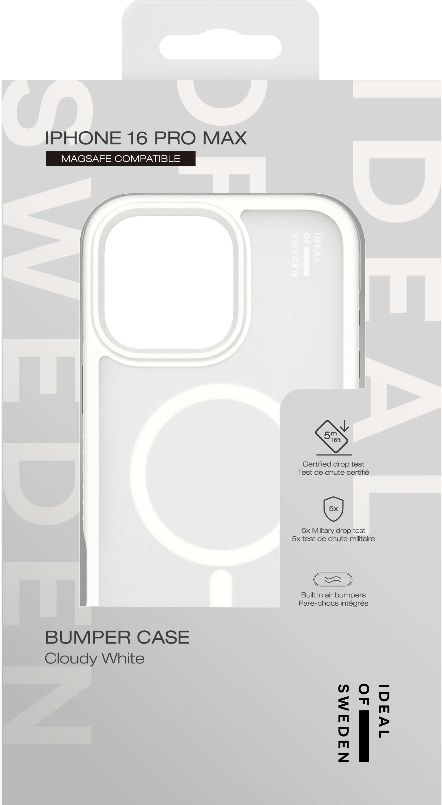 iDeal of Sweden Ideal Bumper Case MagSafe iPhone 16 Pro Max Cloudy White – image 4