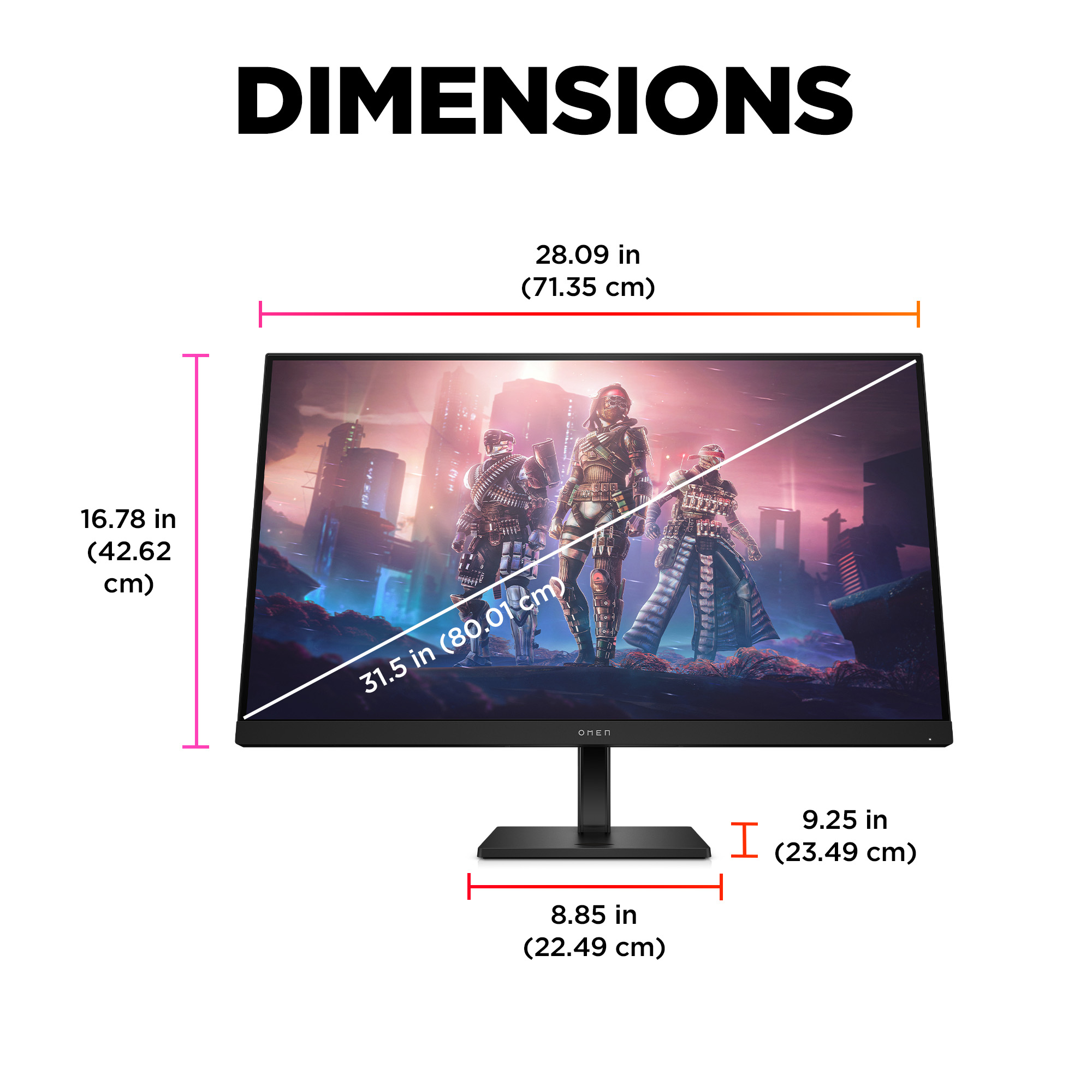 HP OMEN by HP 31.5 inch QHD 165Hz Gaming Monitor - OMEN 32q – image 7