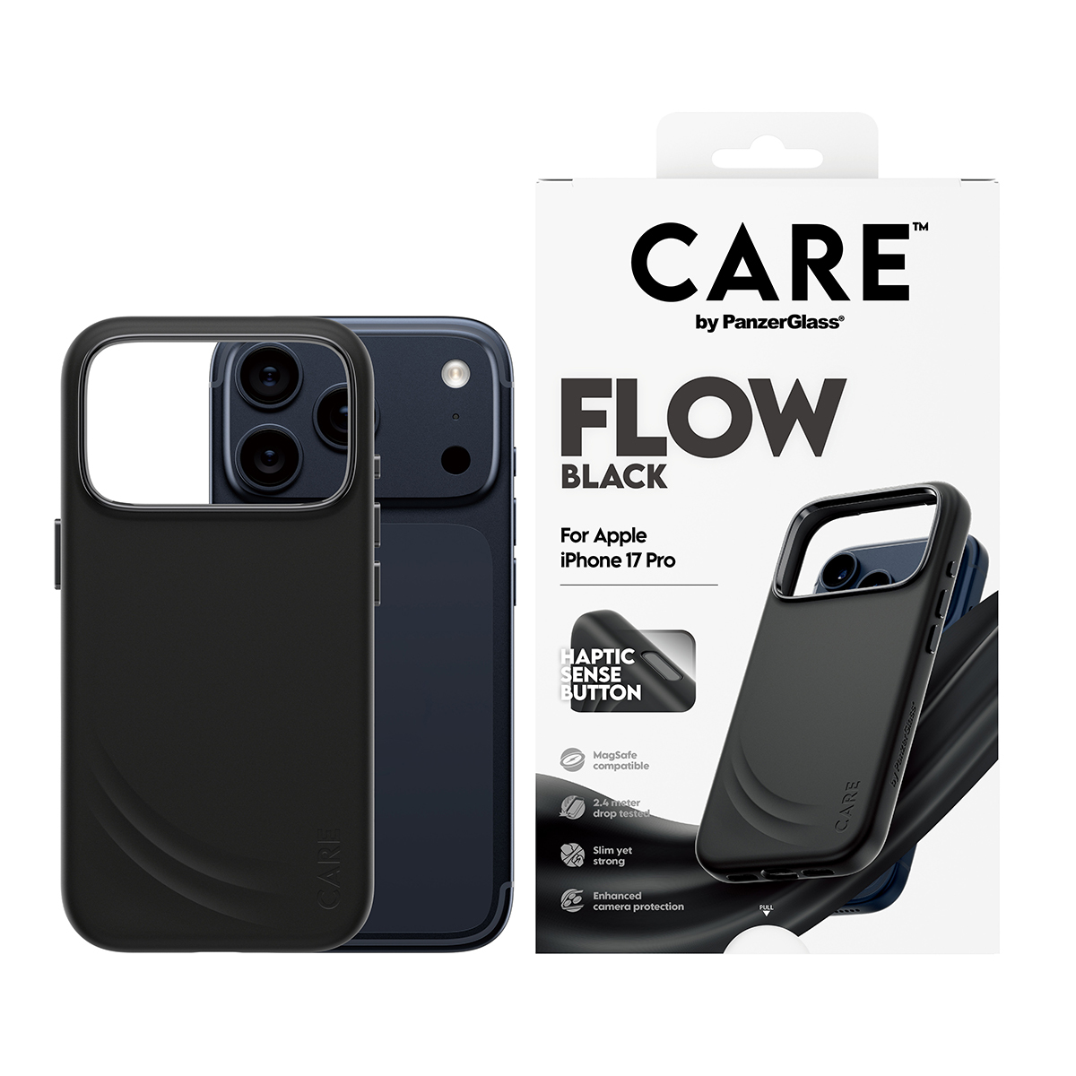 PanzerGlass CARE™ by PanzerGlass® Flow Case Black w. Haptic Button & MagSafe iPhone 18 Pro | 17 Pro – image 2