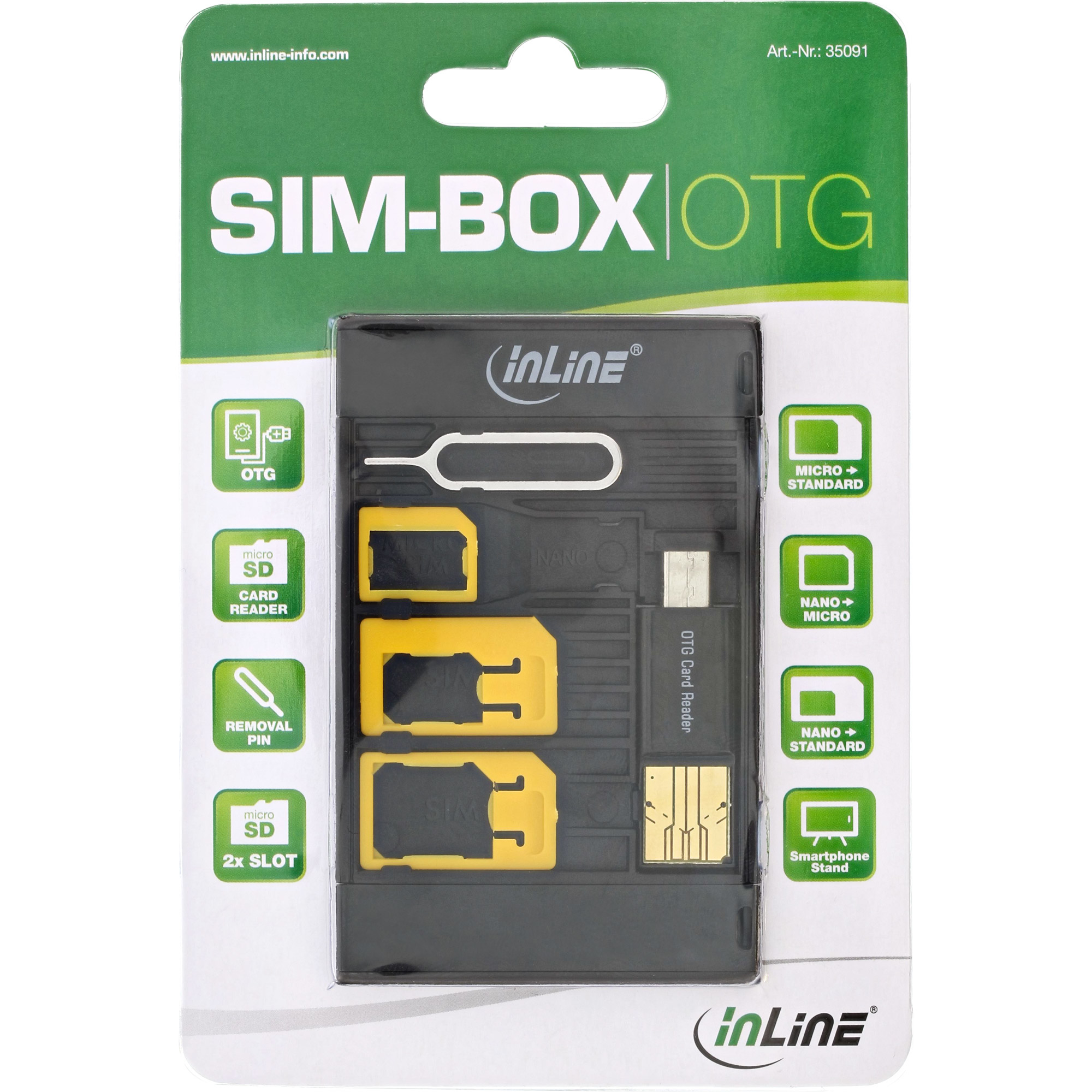 InLine SIM-BOX Sim Card Adapter & Supply Case with otg cardreader – image 5