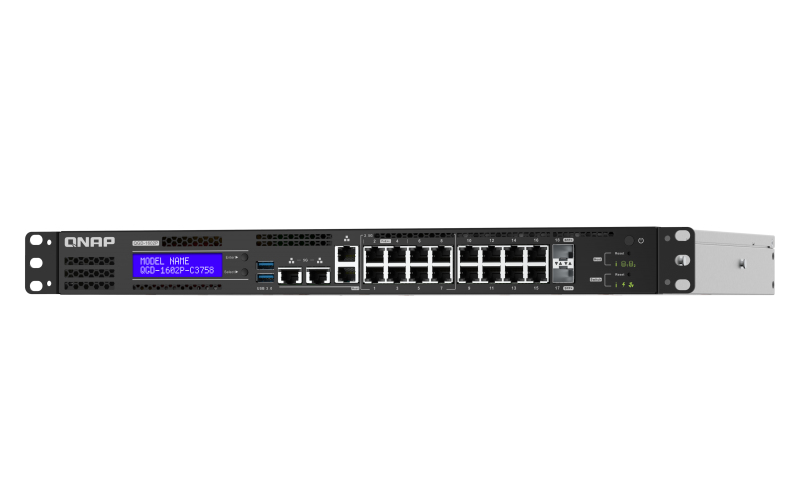 QNAP QGD-1602P Managed L2 Gigabit Ethernet (10/100/1000) Power over Ethernet (PoE) 1U Black, Grey – image 3