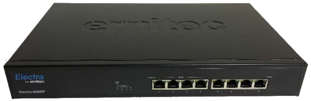 Ernitec ELECTRA-S-08HP Unmanaged Gigabit Ethernet (10/100/1000) Power over Ethernet (PoE) 1U Black