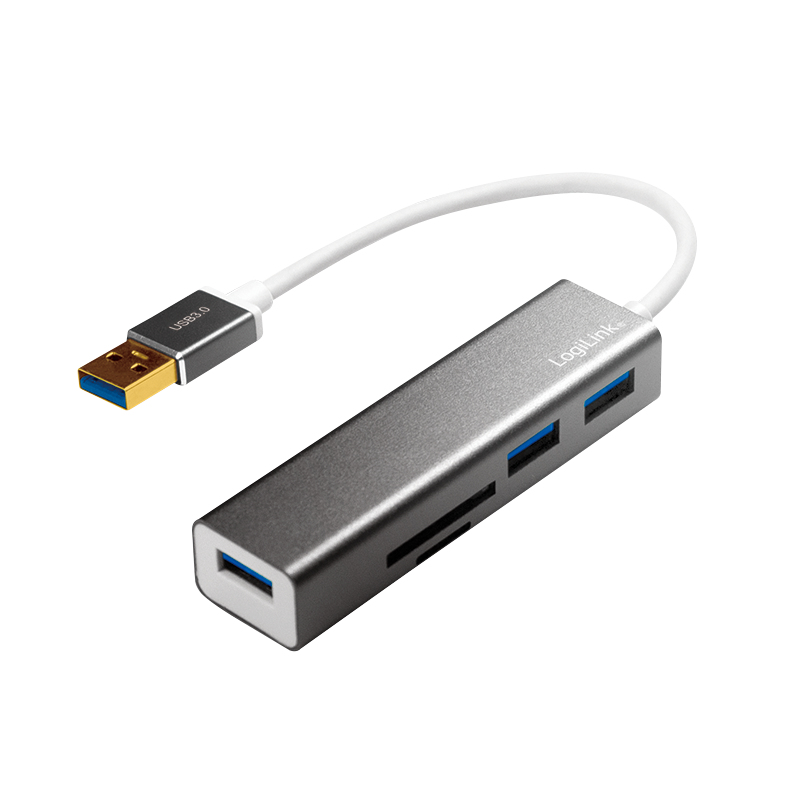 LogiLink UA0306 laptop dock/port replicator USB 3.2 Gen 1 (3.1 Gen 1) Type-A Silver, White