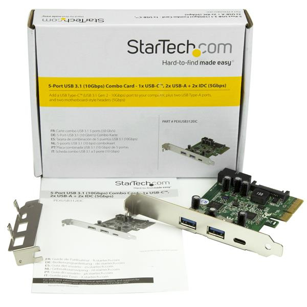 StarTech.com 5-Port USB 3.1 PCIe Card - 1x USB-C (10Gbps), 2x USB-A (5Gbps) + – image 5