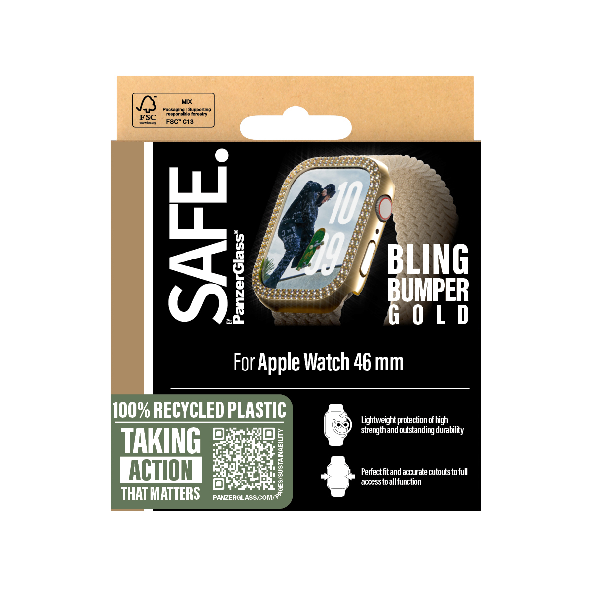 PanzerGlass SAFE. by PanzerGlass® Bling Bumper Gold Apple Watch Series 11 | 10 | 46mm – image 3