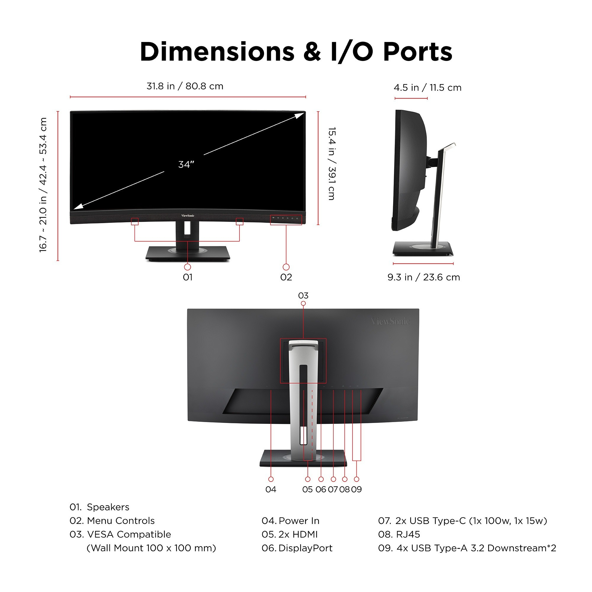Viewsonic VG Series VG3456CA computer monitor – image 7