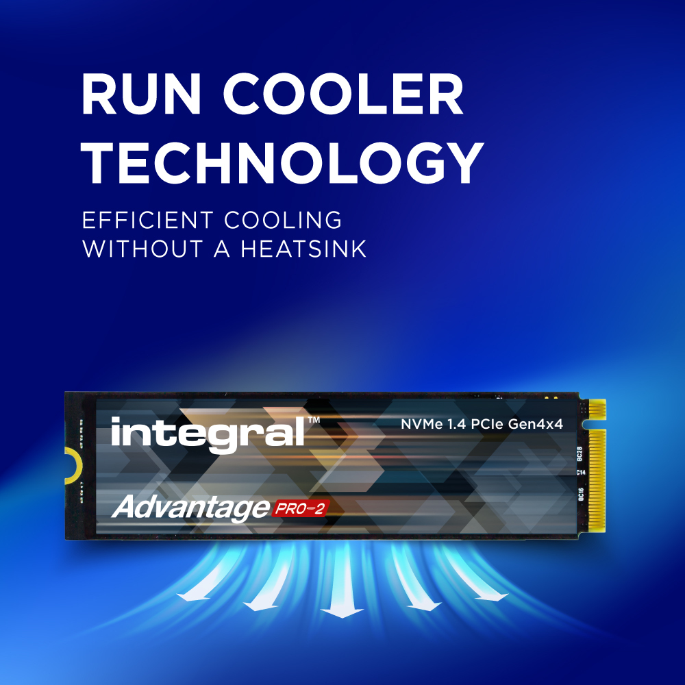 Integral 2TB - 2000GB SSD M.2 2280 NVME 1.4 PCIe Gen4 x4 R-7300MB/s W-6400MB/s IOPS R-1000K W-950K TBW 880ADVANTAGE PRO-2 – image 3