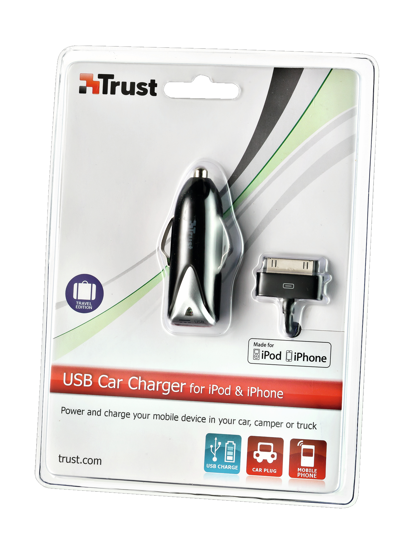 Trust 17732 mobile device charger MP4, Smartphone Black Cigar lighter Auto – image 2