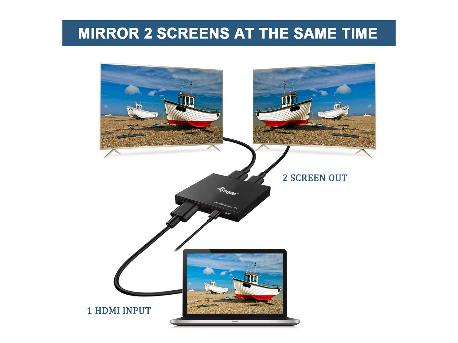 Equip 332715 video splitter HDMI 2x HDMI – image 4