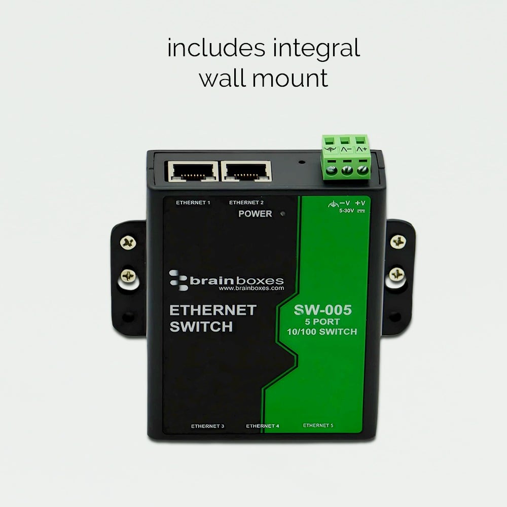 Brainboxes Light Industrial 5 Port 10/100 Ethernet Switch – image 4