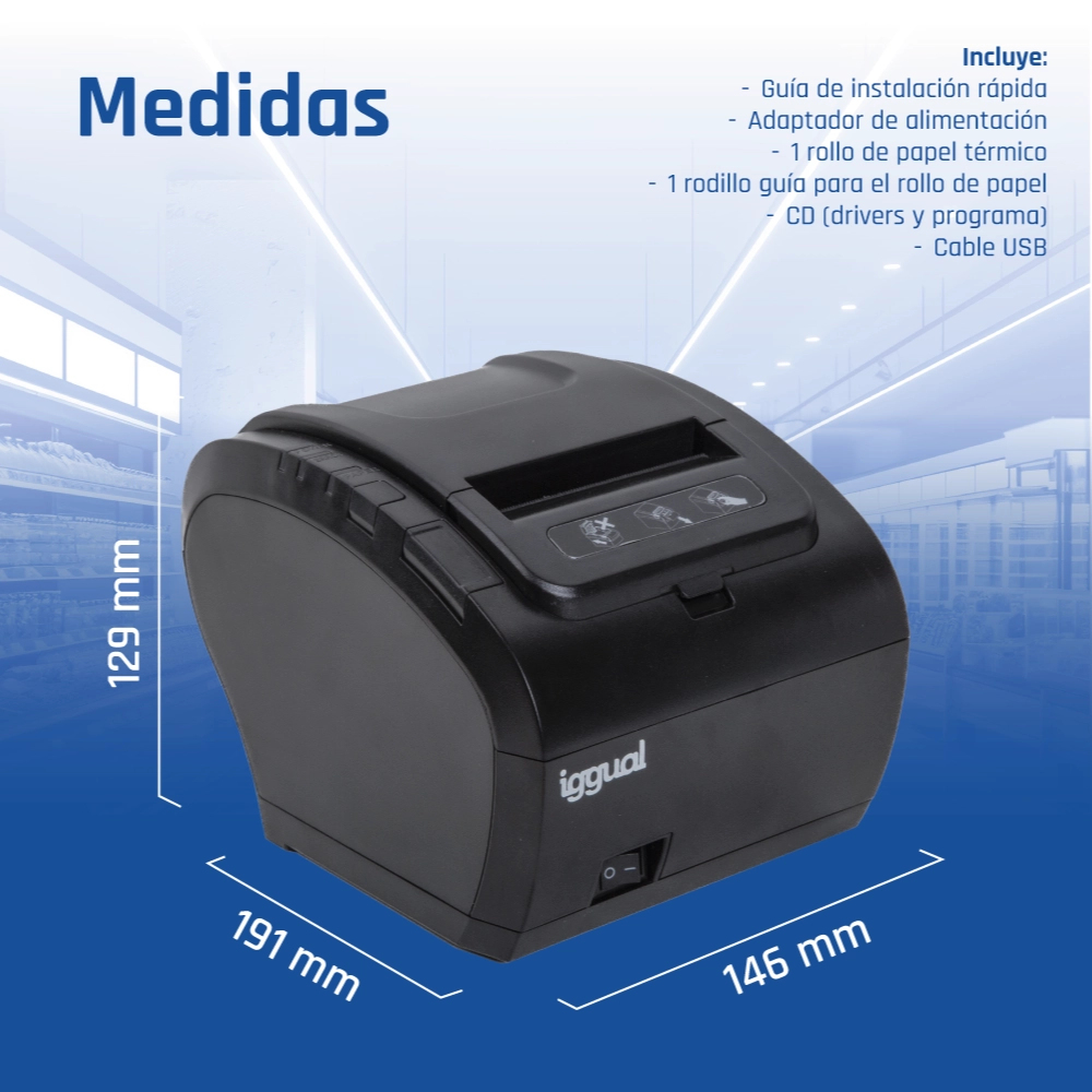 iggual TP8002 203 x 203 DPI Wired Direct thermal POS printer – image 5